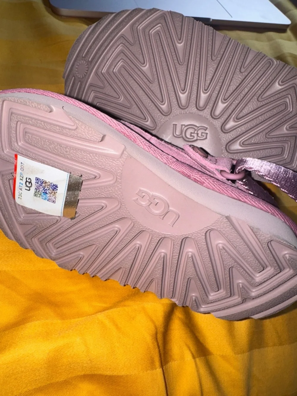 UGG Kids Pink Suede Moccasin Slip-Ons
